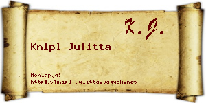Knipl Julitta névjegykártya